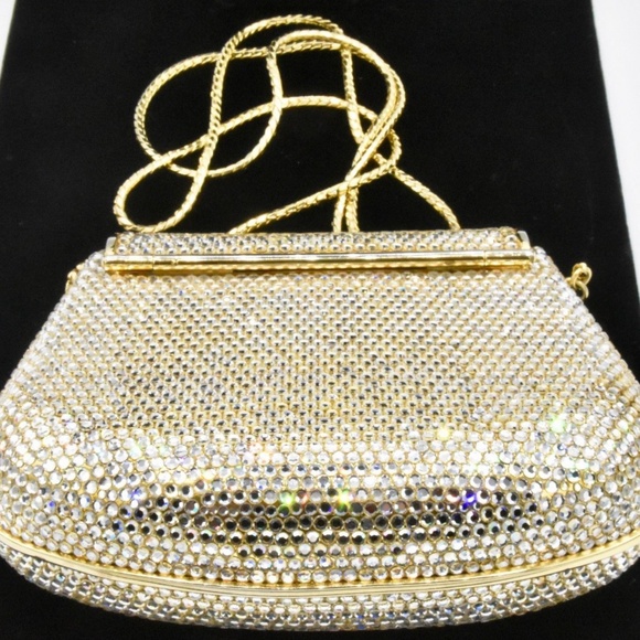 Judith Leiber Clutch Purse Swarovski Gold Sparkle - Picture 3 of 5